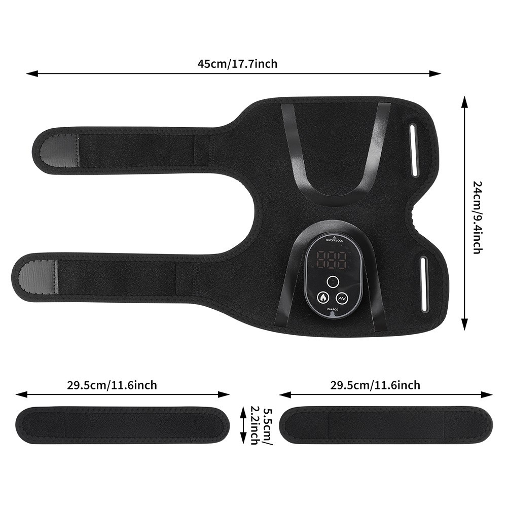 Cordless Heated Elbow Brace with Heat Vibration Massage,Relieve Joint Pain,Rech.