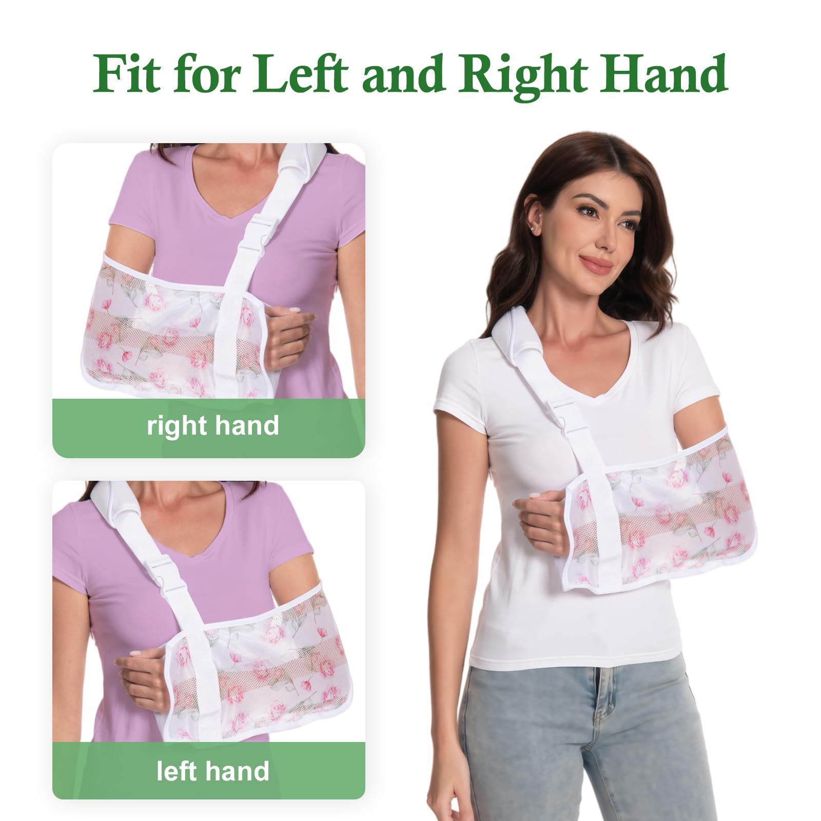 Mesh Print Arm Sling Broken Torn Rotator Cuff Shoulder Elbow Pink Rose
