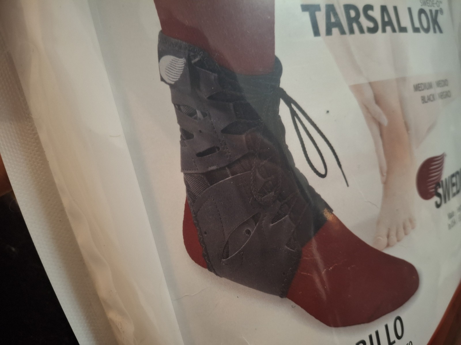 Swede-O Tarsal Lok Ankle Brace lace up BLACK MEDIUM NEW In Package