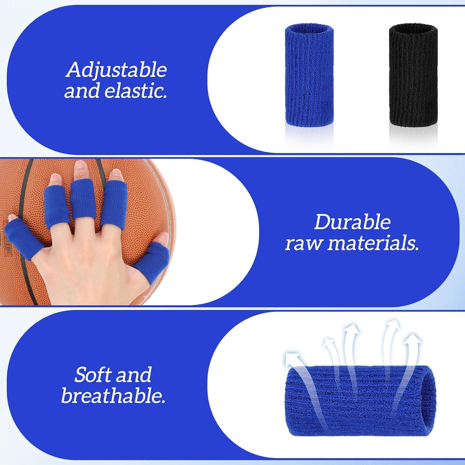 20Pcs Sport Finger Sleeves, Breathable Finger Brace | Elastic Finger Support Sle