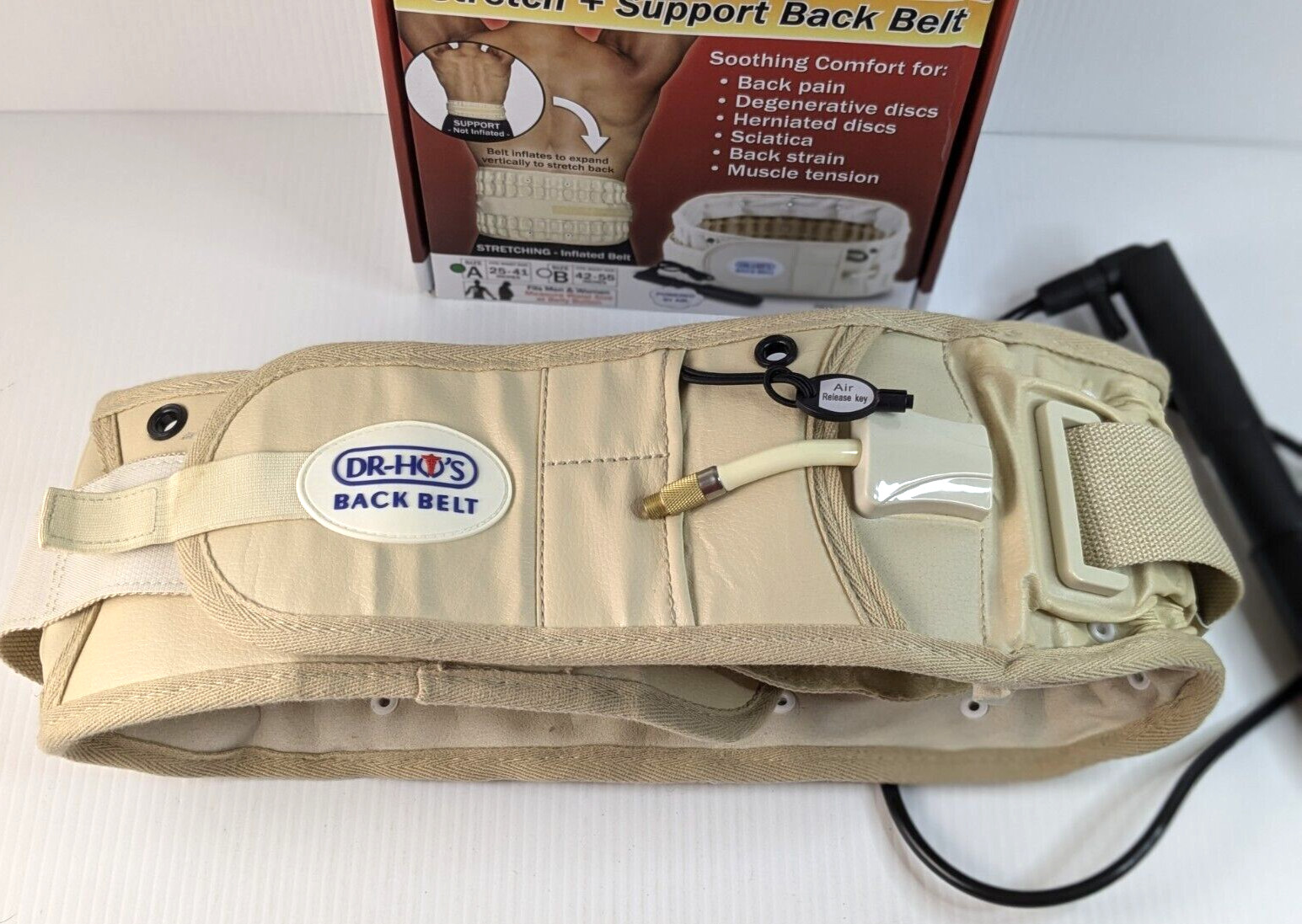Dr. Ho’s 2-in-1 Beige Adjustable Stretch and Support Back Relief Belt Size A/B