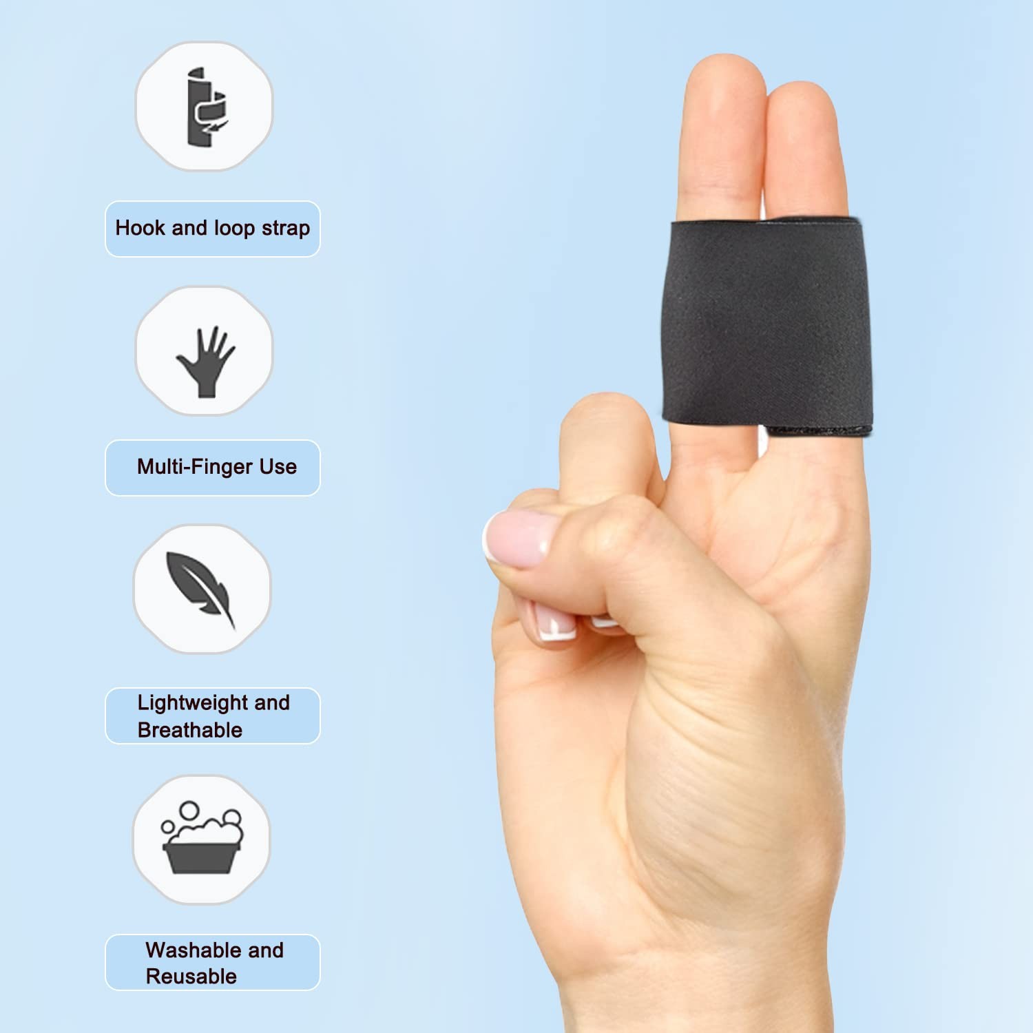 VHOPMORE Finger Splint Wraps Reusable Buddy Tape Adjustable Large