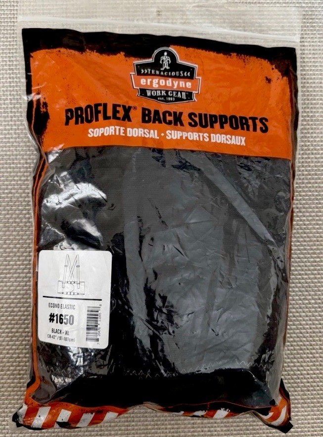 Ergodyne ProFlex 1650 Back Support Belt 7.5 Elastic Adjustable Straps Large