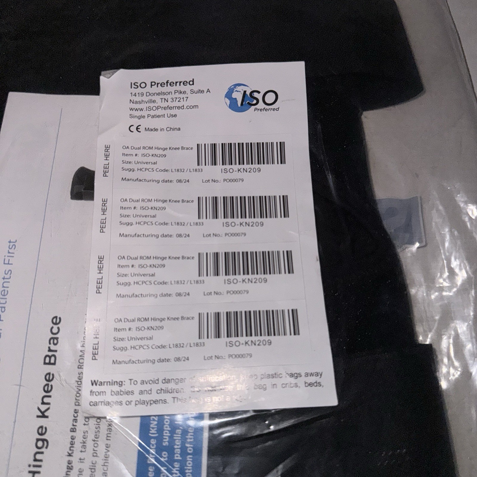 Iso Preferred OA Dual ROM Hinge Knee Brace ISO-KN209 New Lot Of 2