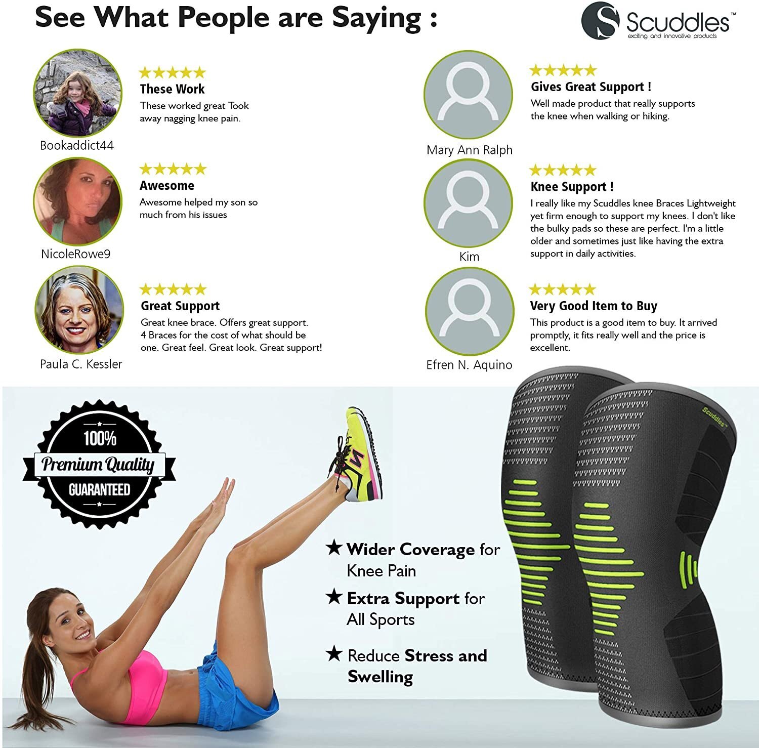 SereneLife Neoprene Knee Brace for Meniscus Tear, Arthritis, Quick Recovery