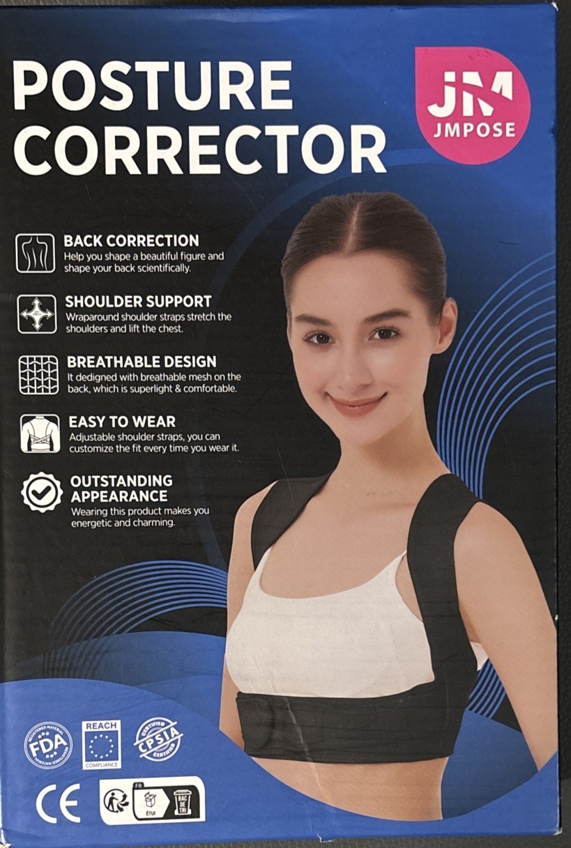 JMPose Posture Corrector Adjustable Upper Back Brace Women Small
