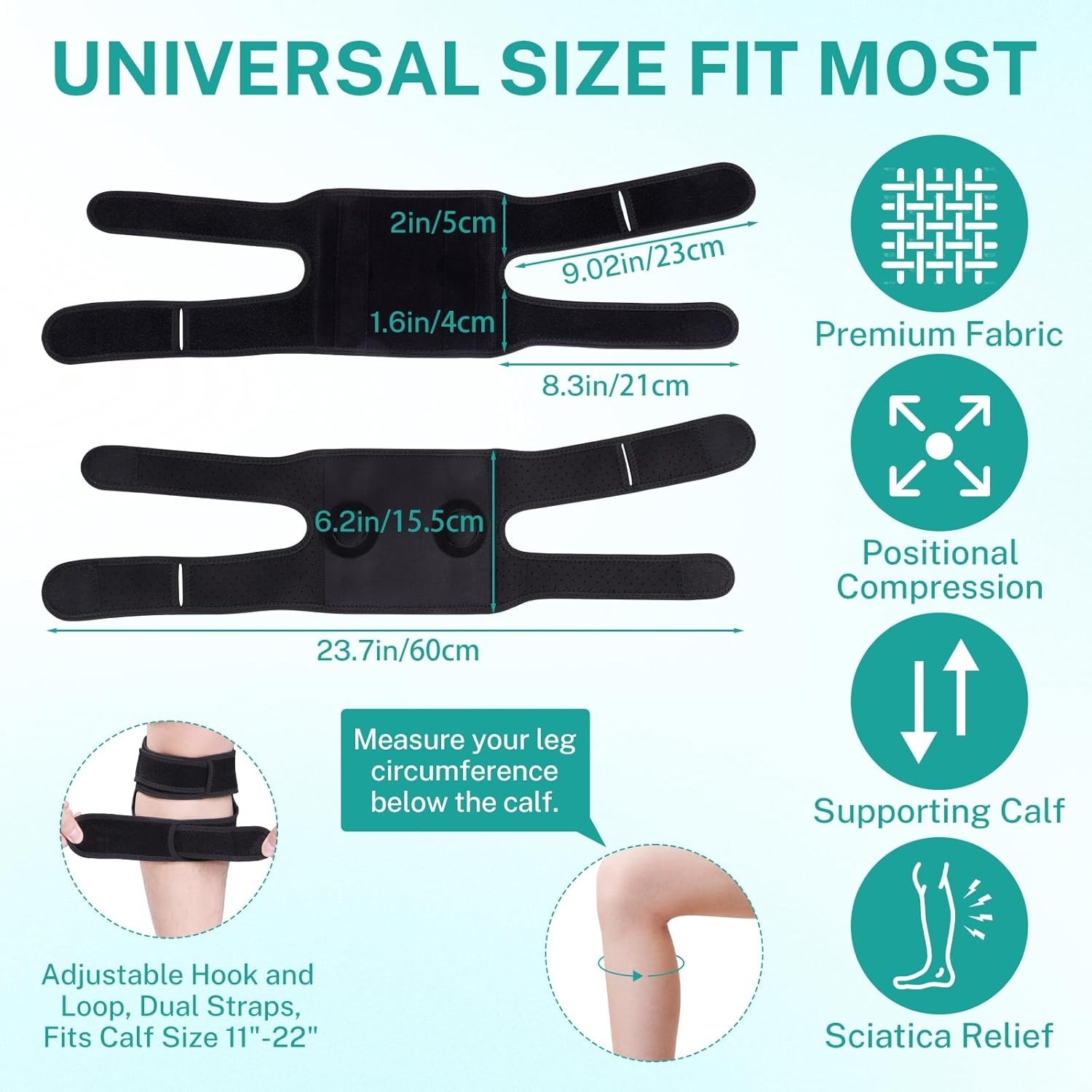 Calf Compression Support Brace – Dual Pressure Design for Lower Back Pain Relief