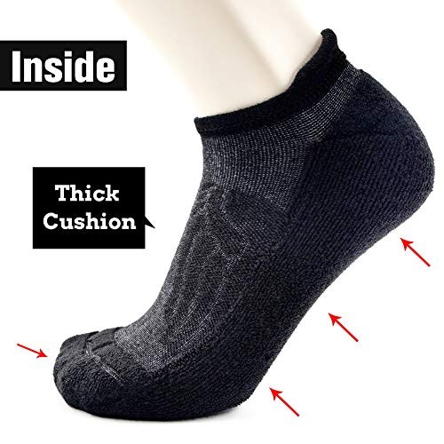 Merino Wool Compression Support Ankle Running Large-X-Large 6 Pairs Black