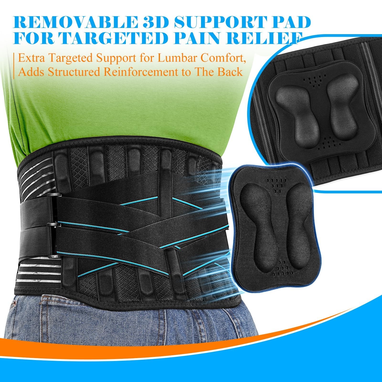 Plus Size 4XL/5XL Back Support Brace for Men & Women – Strong Lumbar Belt for Sc