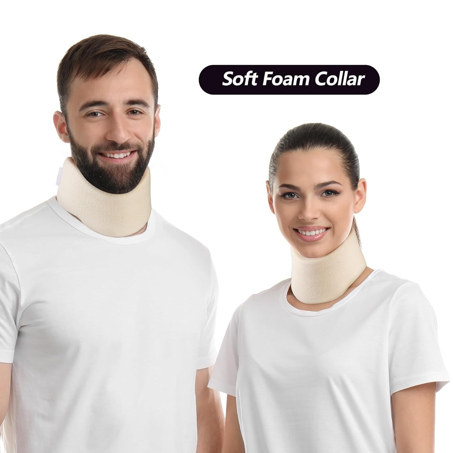 Universal Soft Foam Neck Brace – Adjustable Support for Neck Pain Relief M Size
