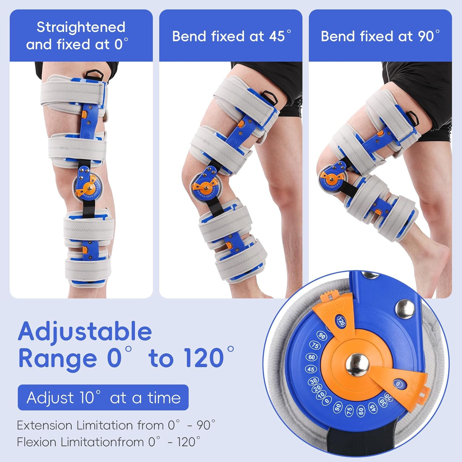 Adjustable Hinged ROM Knee Brace for Post-Op Recovery & Injury Support