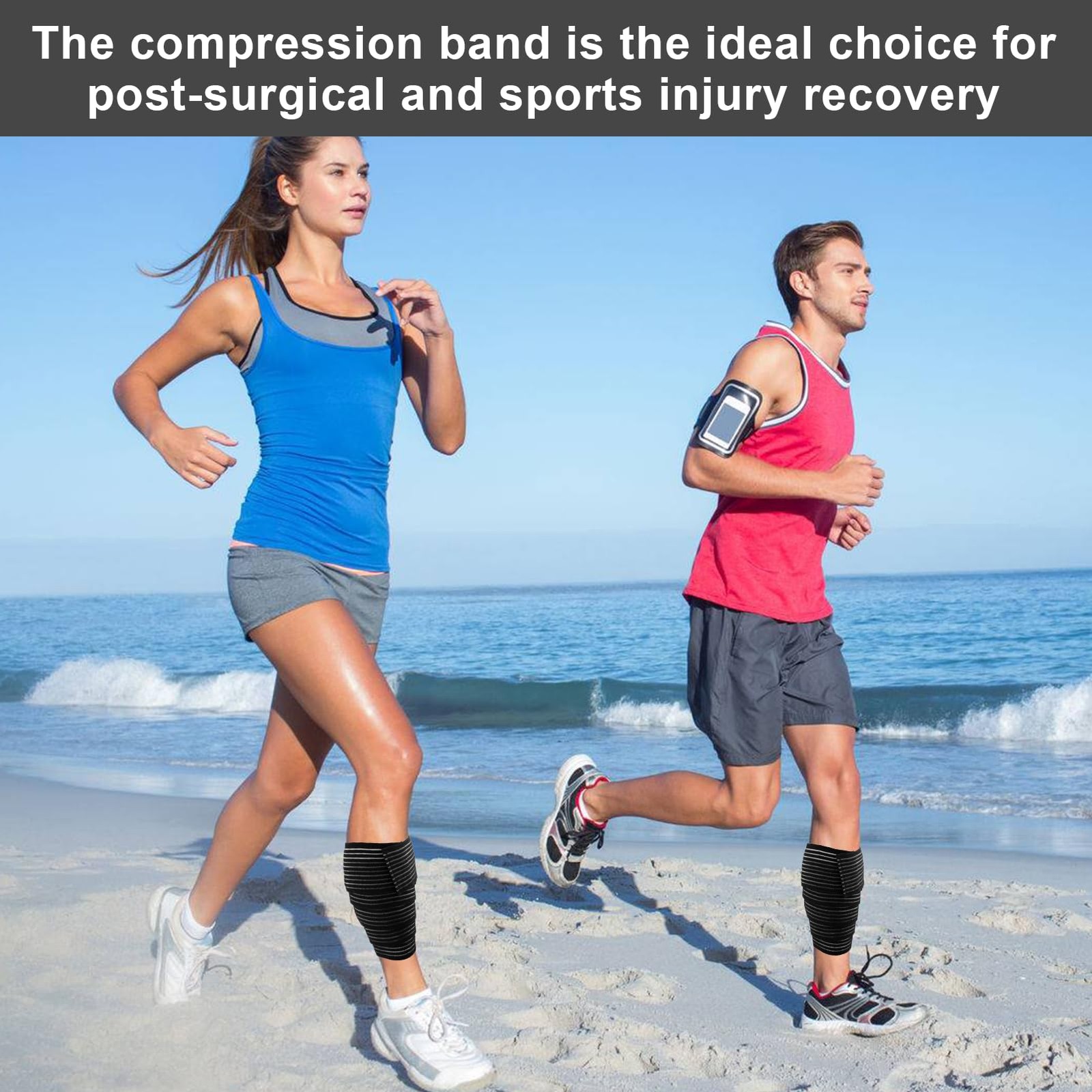 2 Pcs Hamstring Thigh Compression Wraps Adjustable Thigh Compression Support