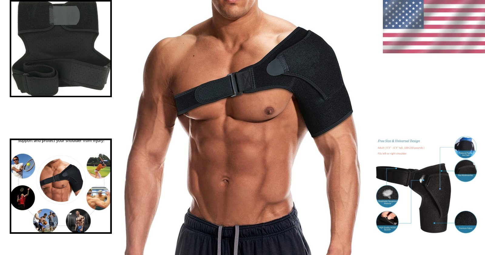 Effective Adjustable Shoulder Support with Pressure Pad – Pain Relief Solution