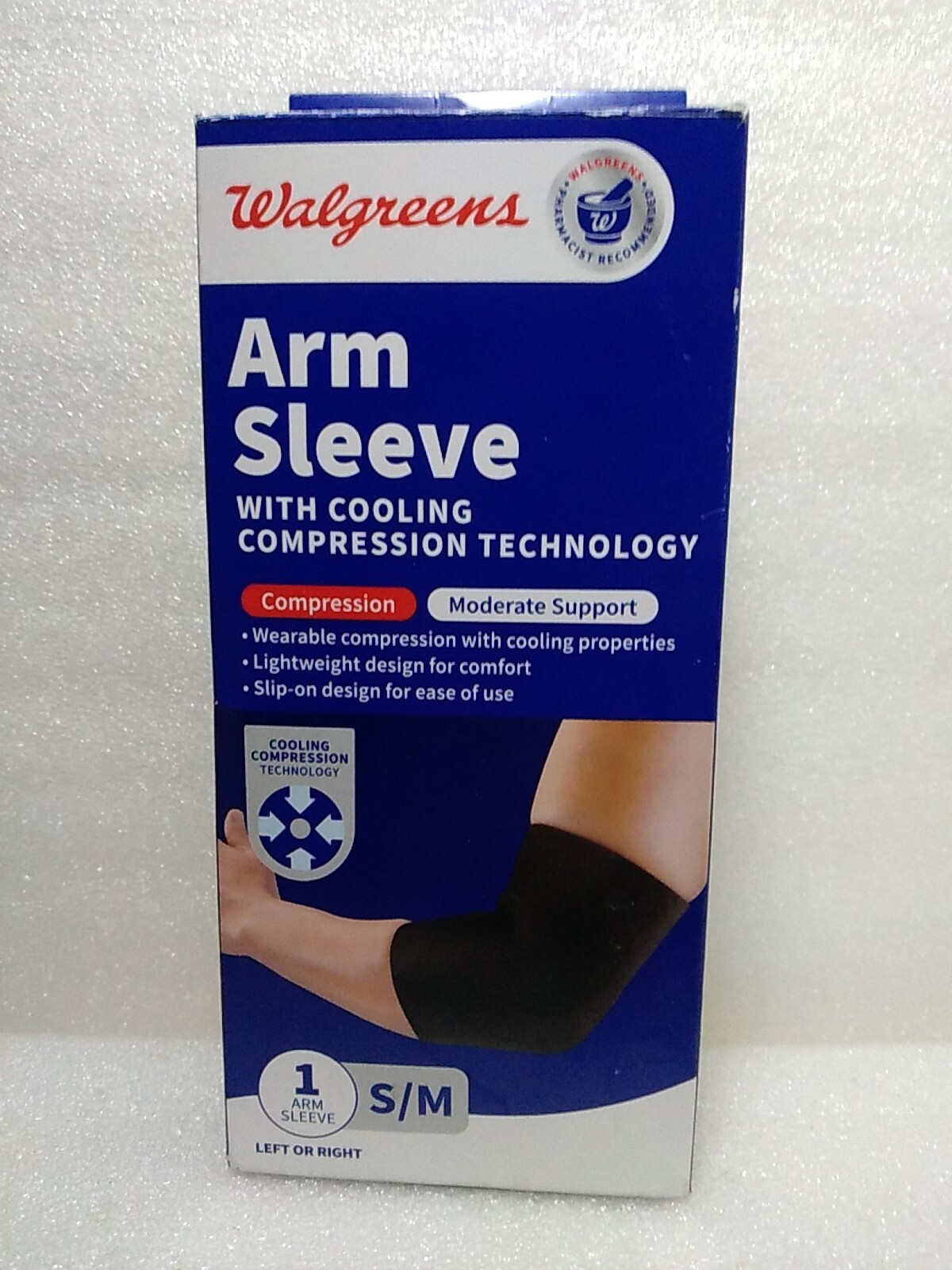 Walgreens Arm Sleeve wCooling Compression ~Fits L/R ~Size S/M ~New/Blemished Box