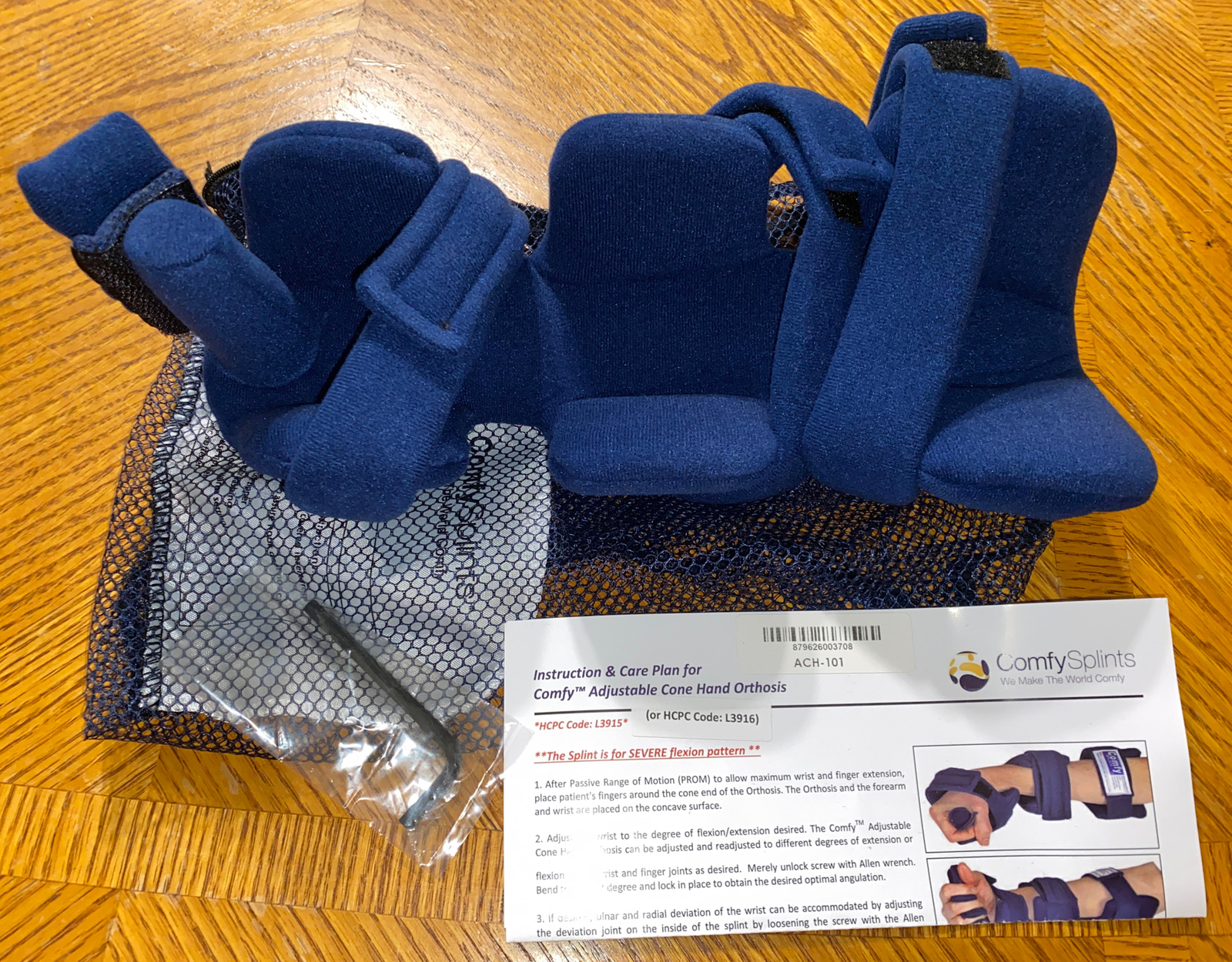 NEW ACH-101 Comfy Splint Adjustable Cone Hand Splint Brace Orthosis