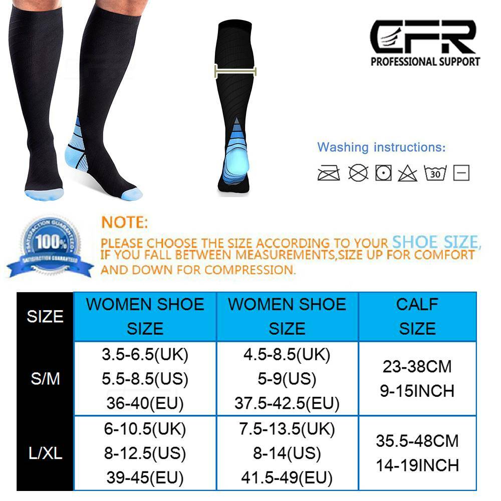Compression Socks Stockings Knee High Womens Mens Medical 20-30 mmHG S/M-X/XL