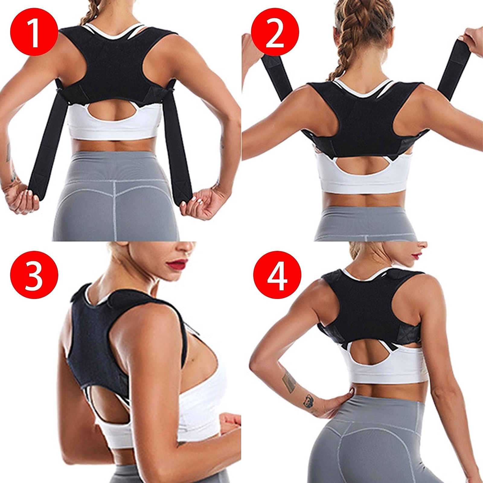 Adjustable Back Posture Corrector Shoulder Straight Support Brace Belt Men Women