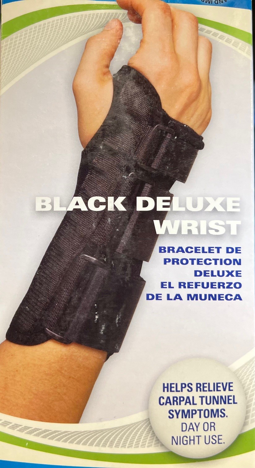 SportAid Black Deluxe Wrist Brace Right Small- Carpal Tunnel & Arthritis Support