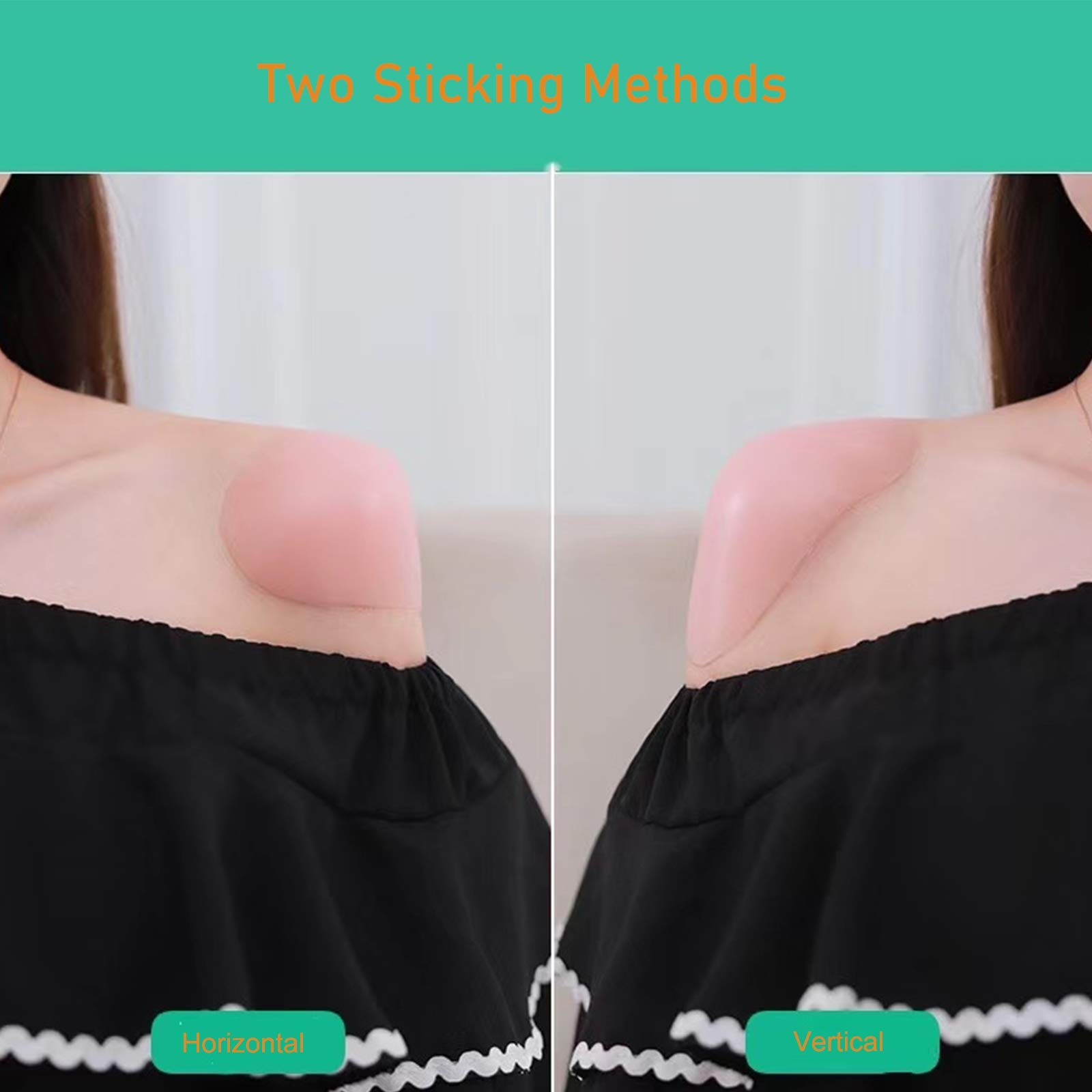 3 Pairs/Set Soft Reusable Shoulder Push-Up Pads, Breathable Silicone Adhesive…