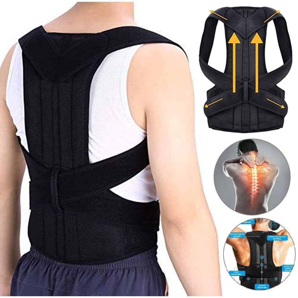 Hunchback Kyphosis Posture Back Support Brace Corrector Thoracic Shoulder Belt