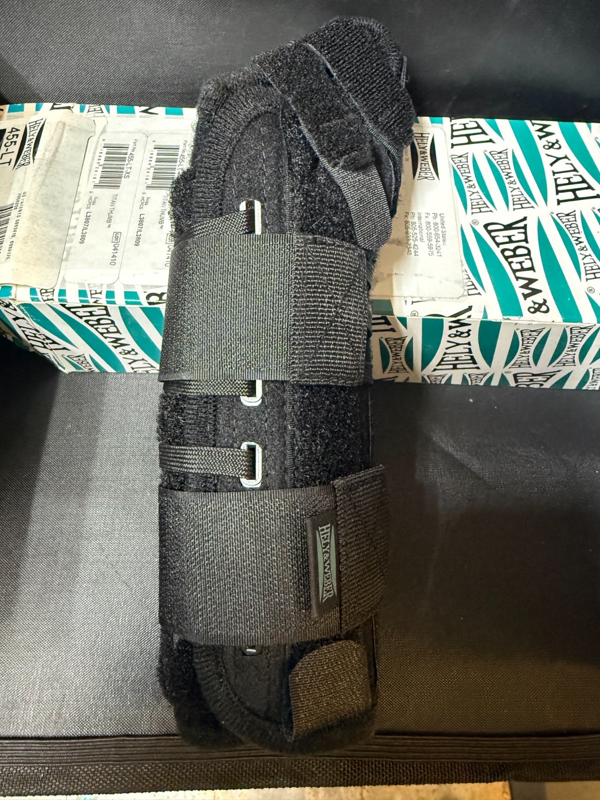 Hely & Weber XS Titan Thumb Wrist Brace 455-LT Black 618984241915 L3807/L3809