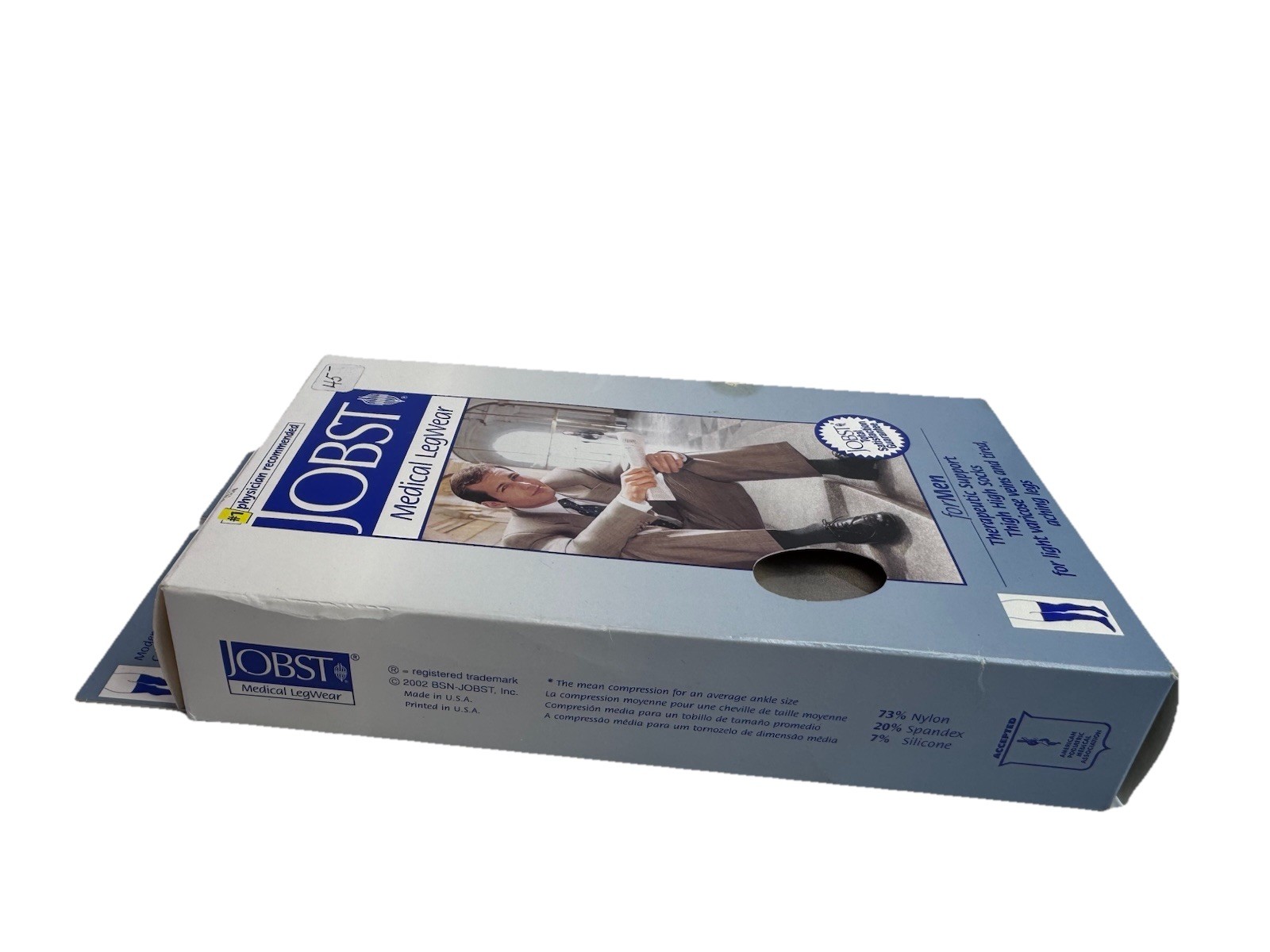 JOBST for Men Thigh High Closed Toe SMALL Khaki Compression Socking 15-20 mmHg