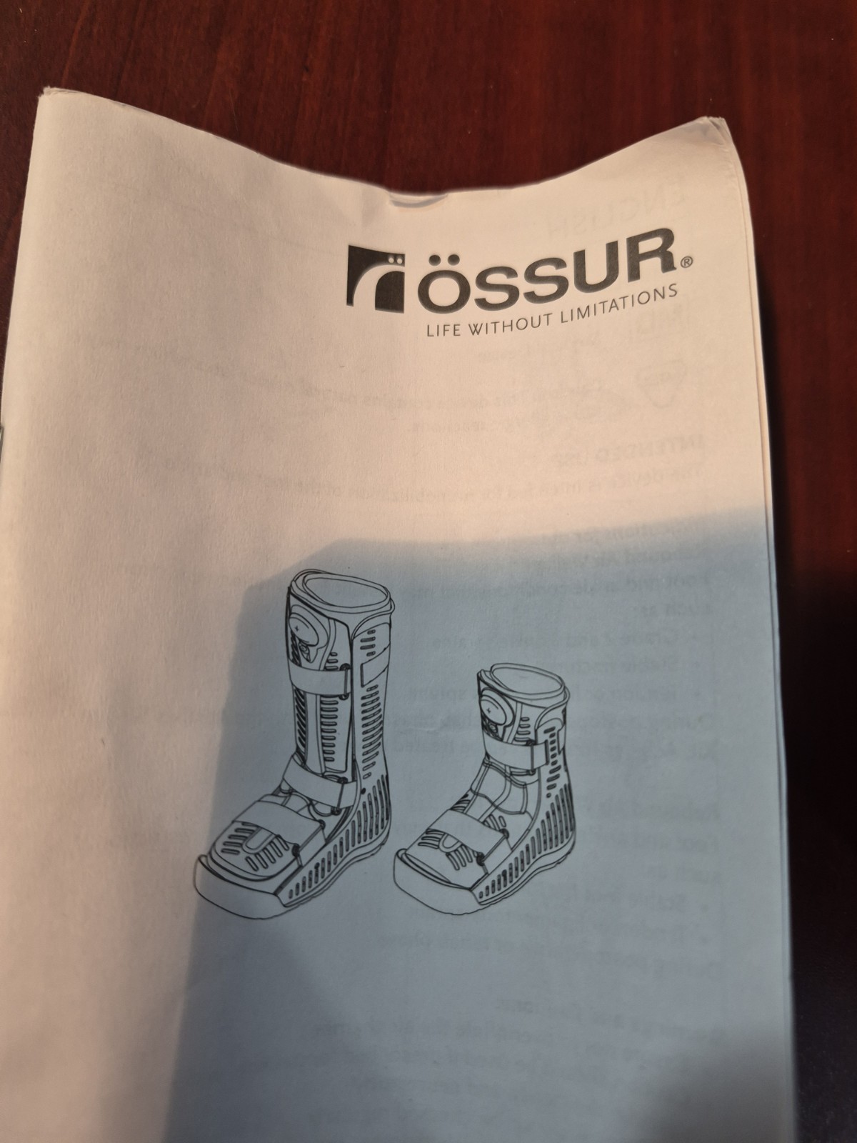 Ossur Rebound Air Walker Boot Size Small