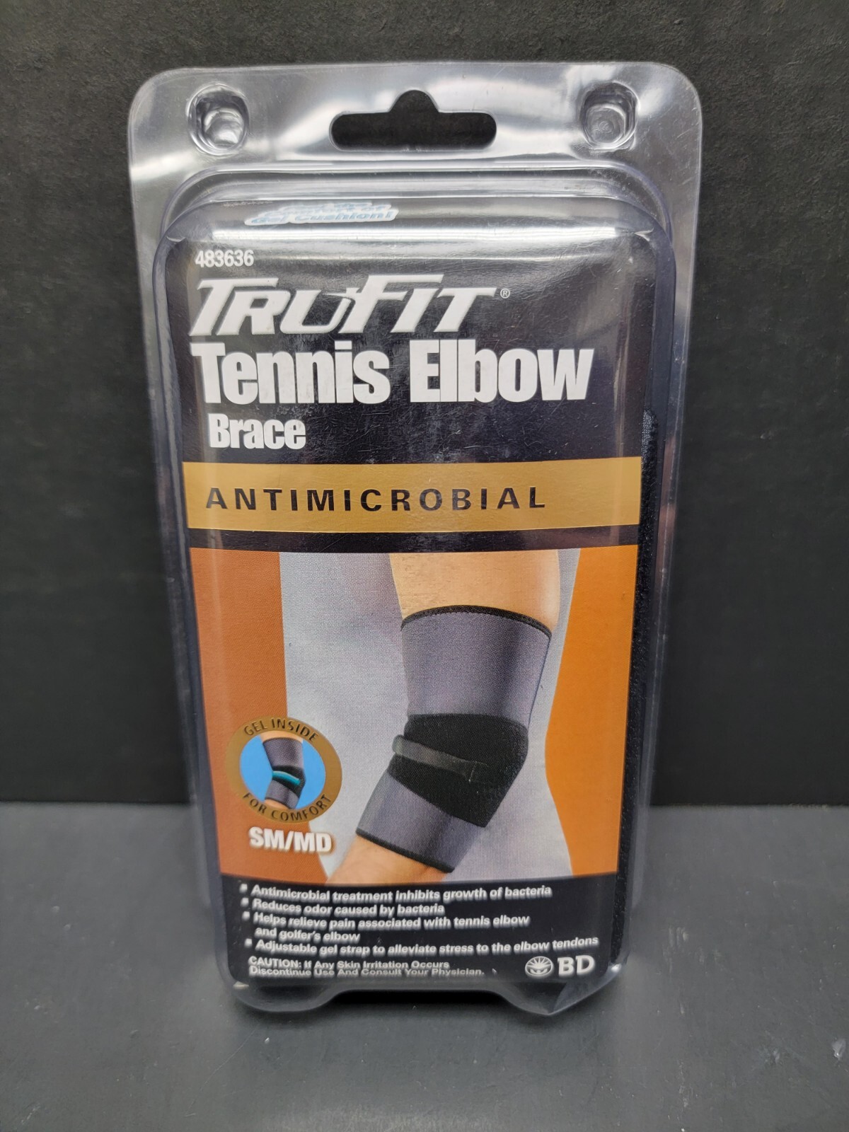 TRU-FIT Tennis Elbow Brace Antimicrobial Gel Cushion Small/Medium 483636 NEW