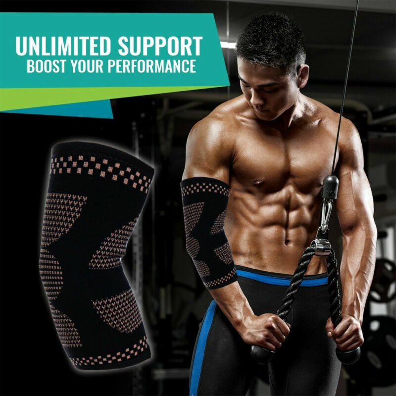 Elbow Support Brace Copper Compression Sleeve for Joint Arthritis Pain Relief US