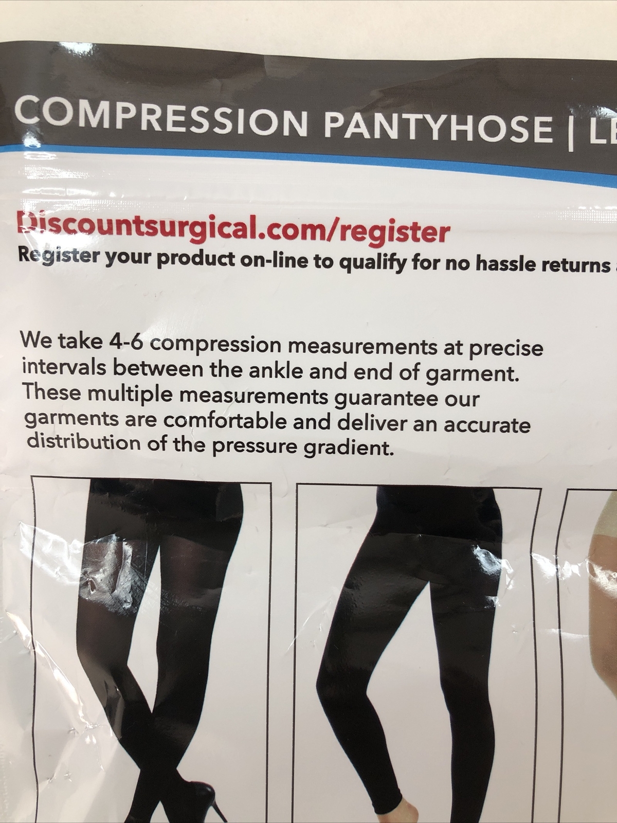 ABSOLUTE SUPPORT Sheer Compression Pantyhose Beige MEDIUM Made in USA