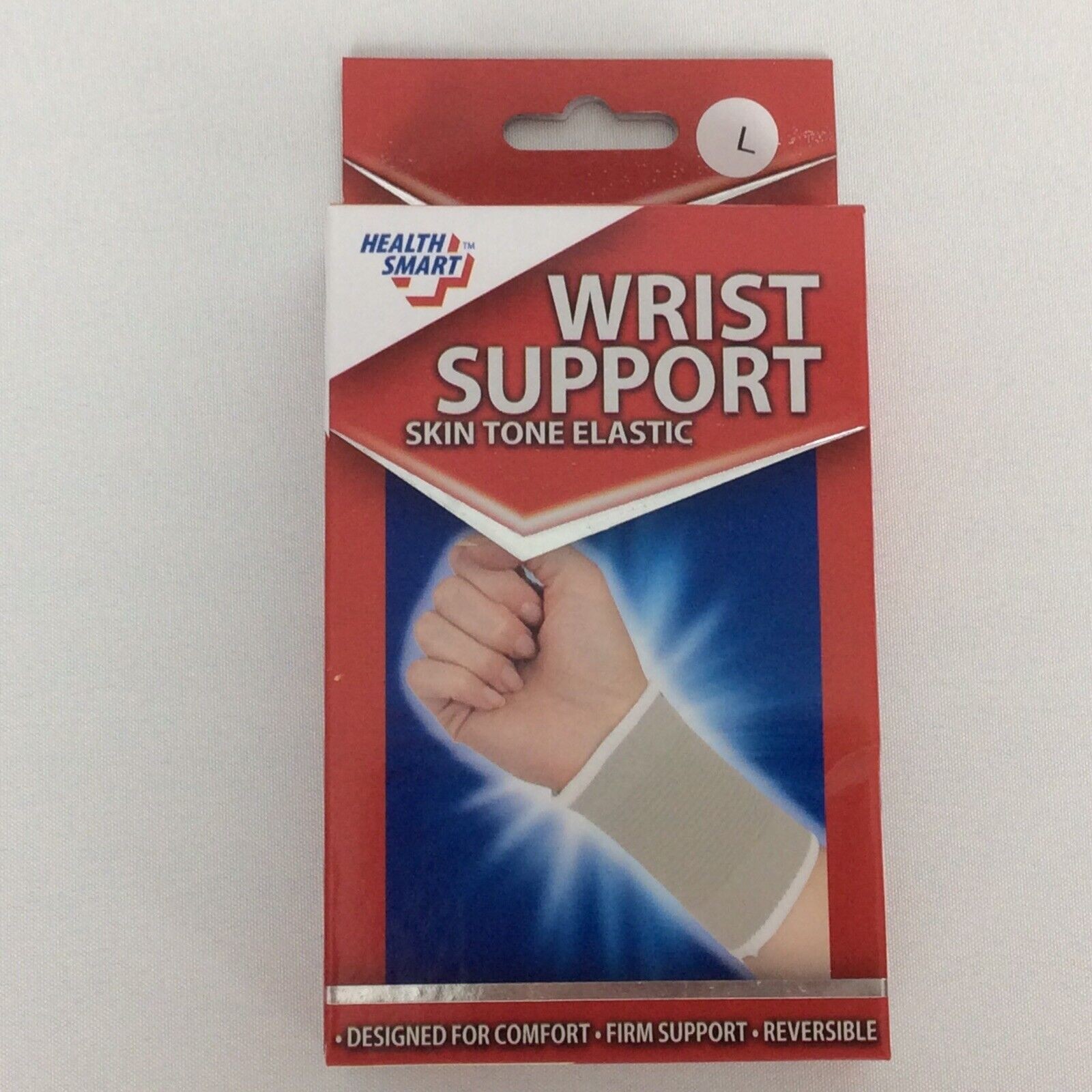 Health Smart Wrist Support Size Large Set Of 2 Skin Tone Elastic Reversible NIP