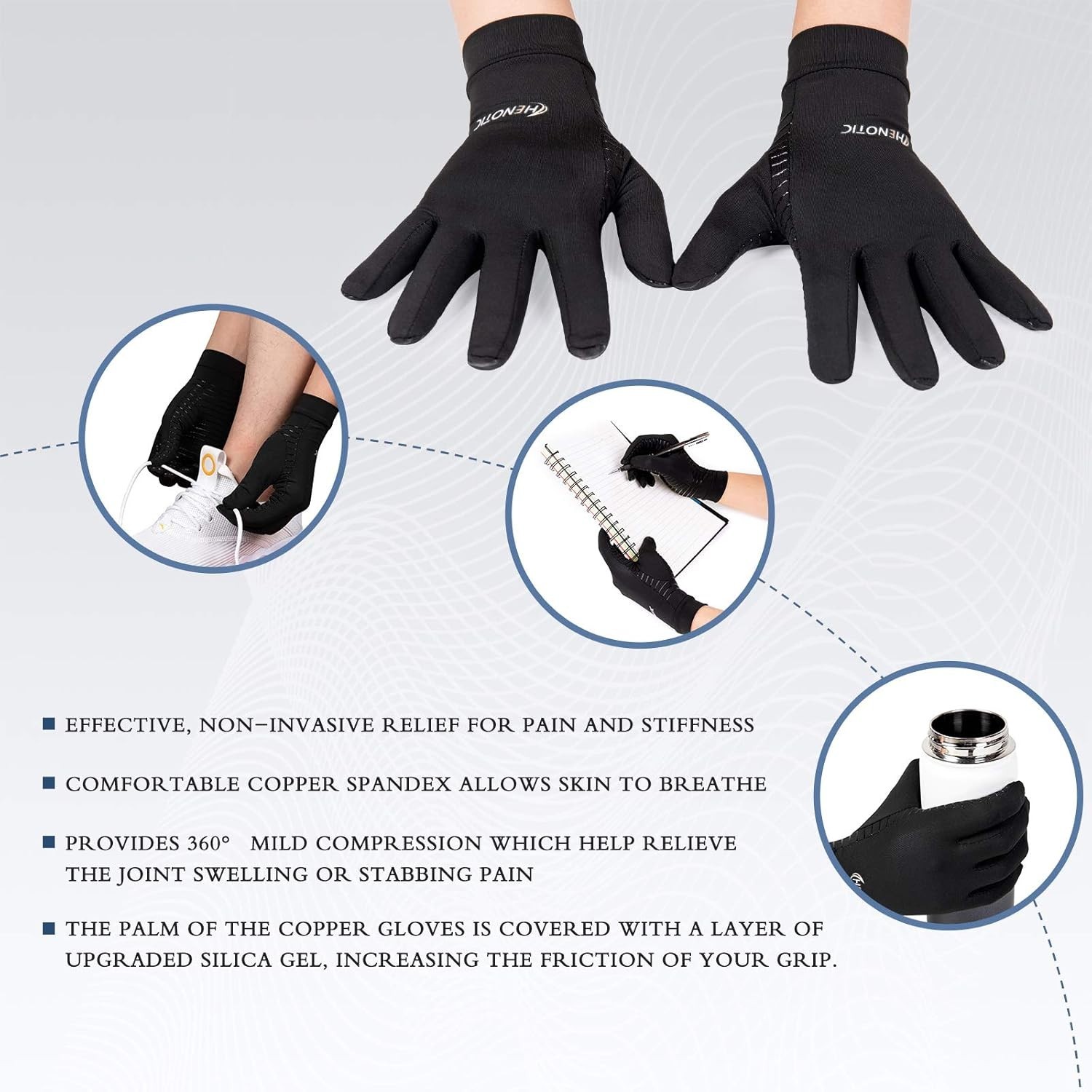 Guantes de compresión para artritis para manos Artrosis reumatoide de dedos