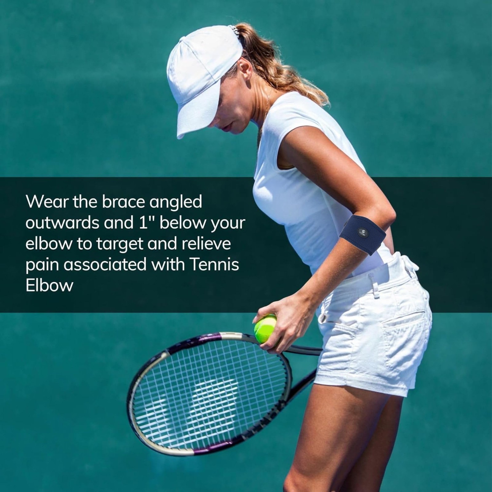 Fittest Pro Elbow Brace 2 Pack for Tennis & Golfer’s Elbow Pain Relief (Navy)