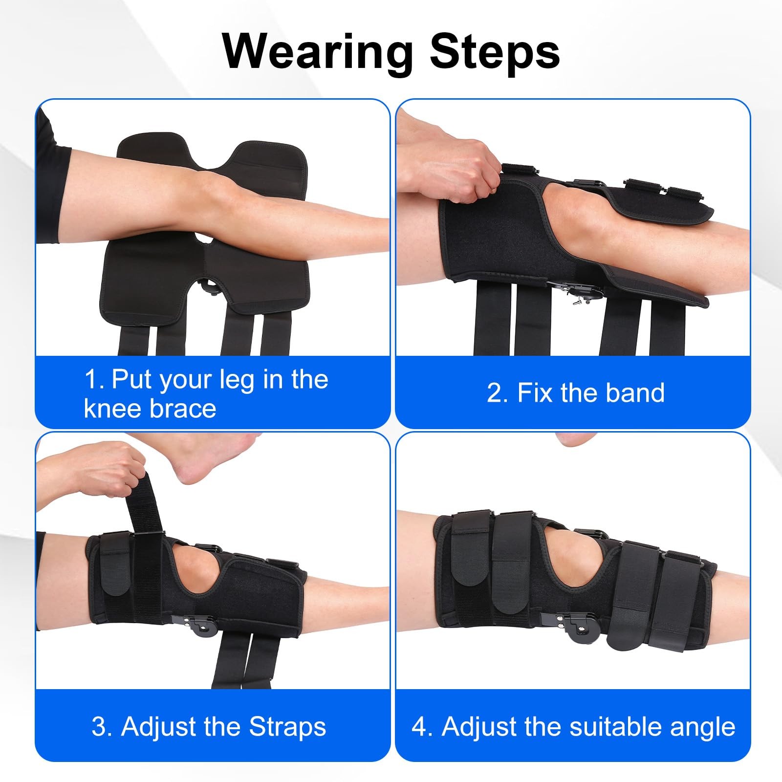 Mathgetin Hinged ROM Knee Brace with Side Stabilizers, Post Op Small