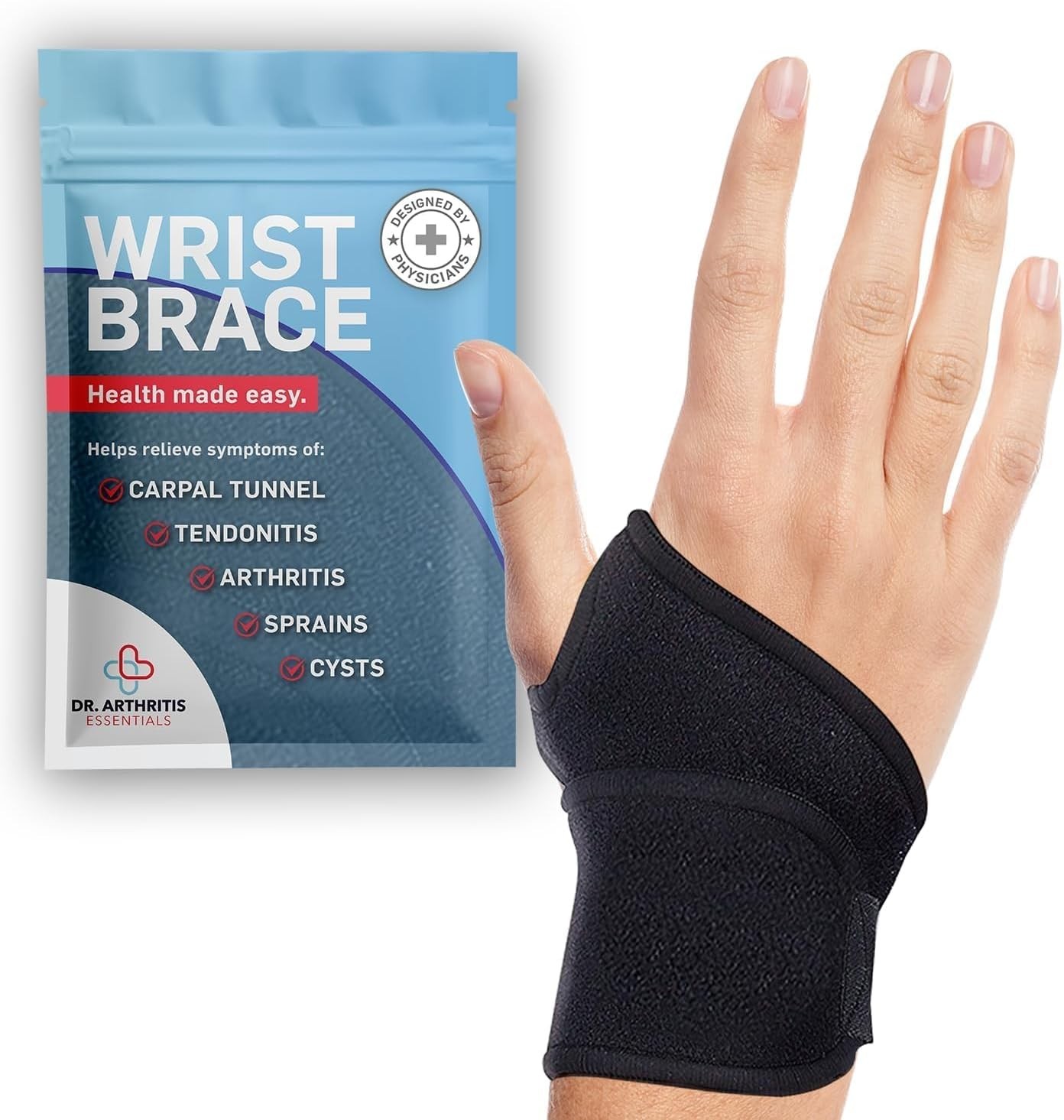Durable Cotton Wrist Brace – Adjustable for Carpal Tunnel Support & Pain Relief