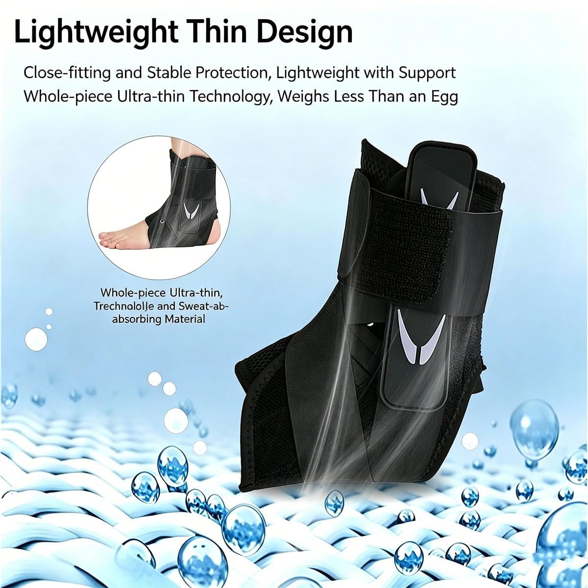 Ergonomic Ankle Brace for Sprained Ankle Breathable Support with Dual Pads