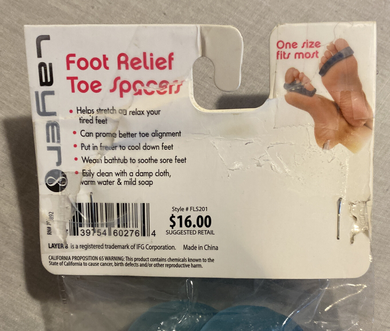 Layer 8 Foot Relief Gel Toe Spacers *One Size Foot Relief can Cool or Warm Up