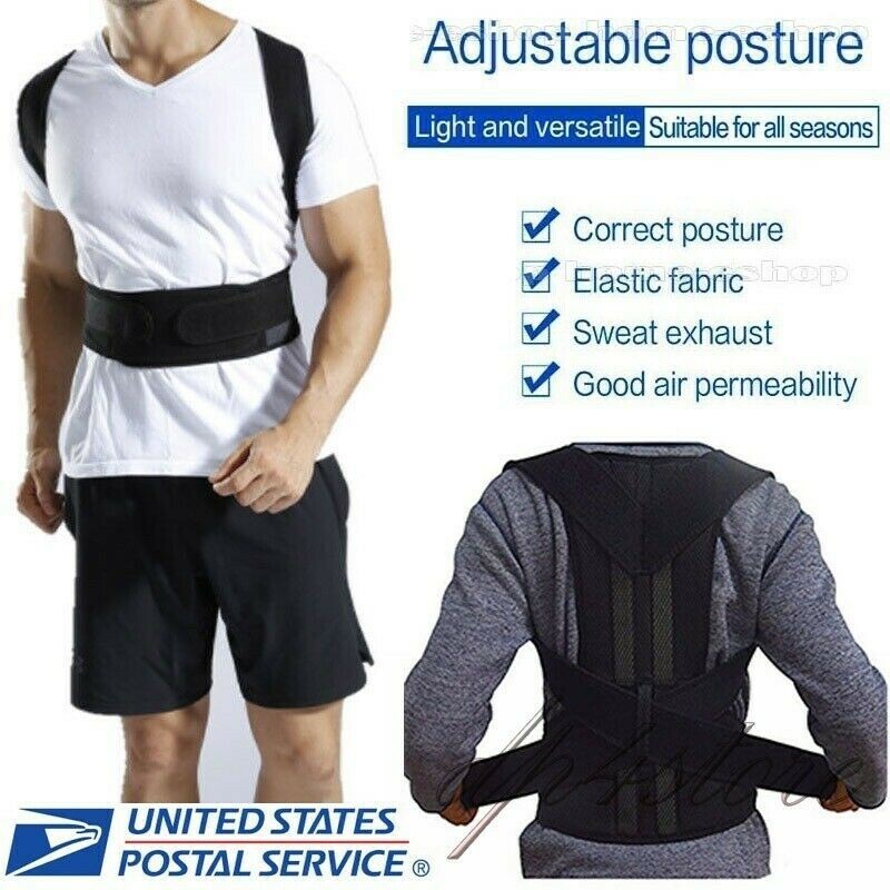 Posture Corrector Support Back Shoulder Pro Brace Belt Adjustable and Women Men