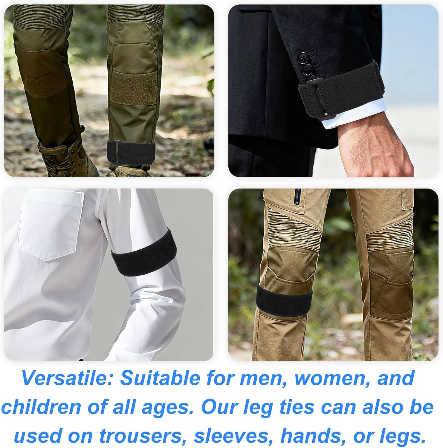 Elastic Ankle Straps, Nylon Adjustable Pant Leg Bands Unisex Boot Straps for Cyc