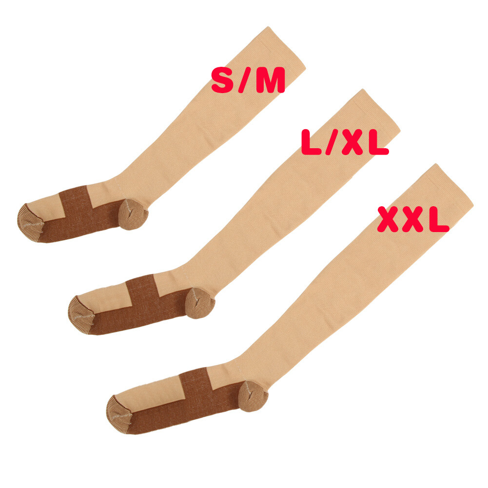 24Pairs Copper Compression Socks 20-30mmHg Graduated Support Mens Womens S/M-XXL