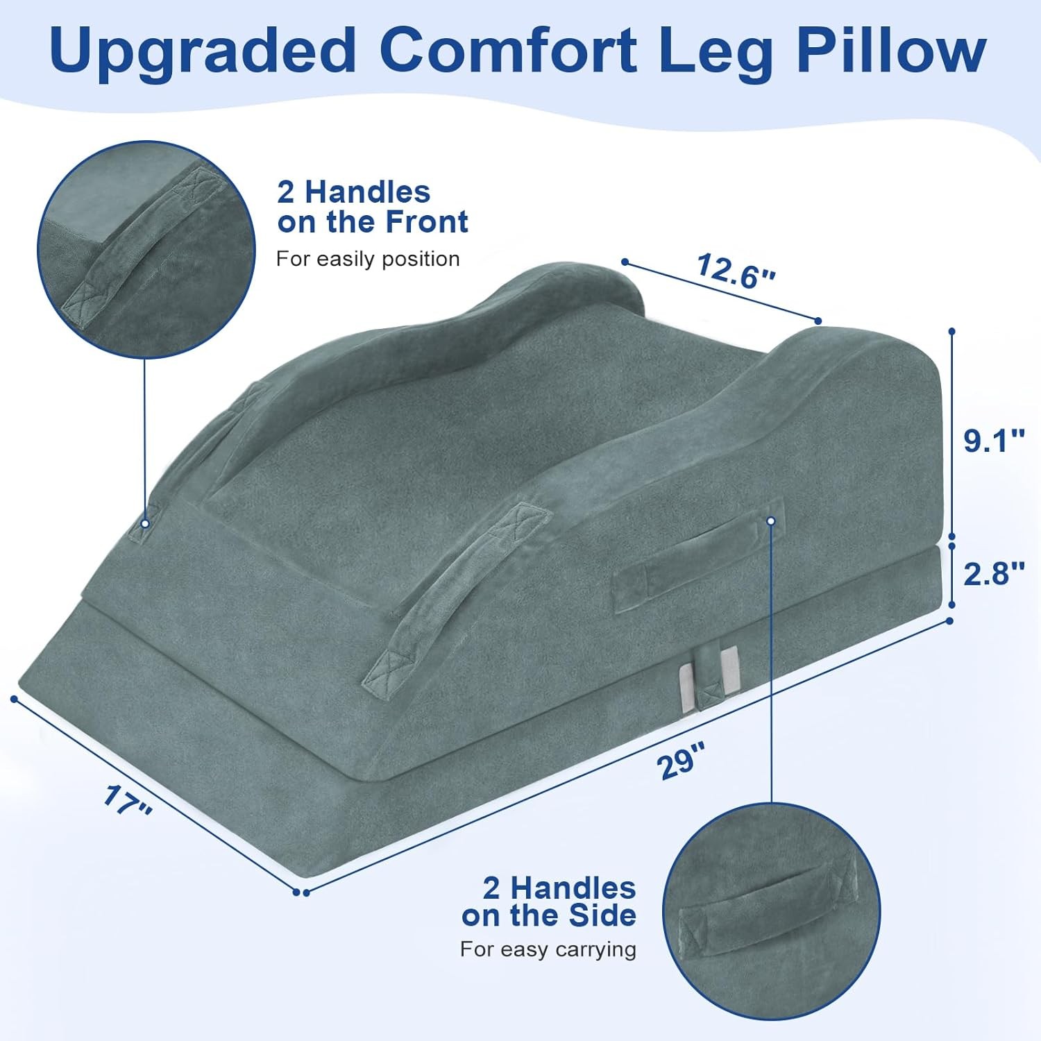 Adjustable Leg Elevation Pillows for after Surgery w/ Ergonomic Curve,Memory Foa