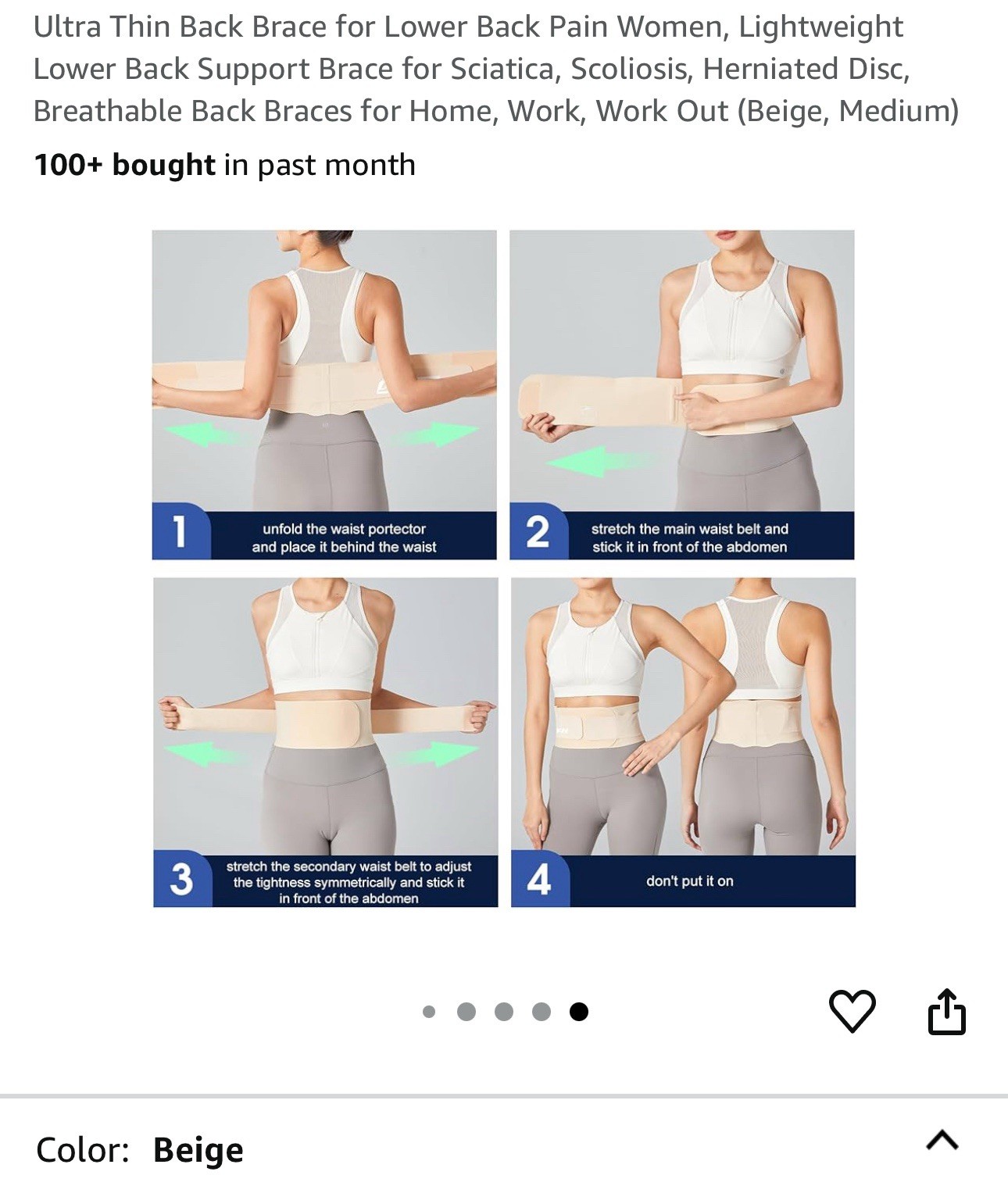 Ultra Thin Back Brace for Lower Back Pain Women Lightweight Lower Back Suppor…
