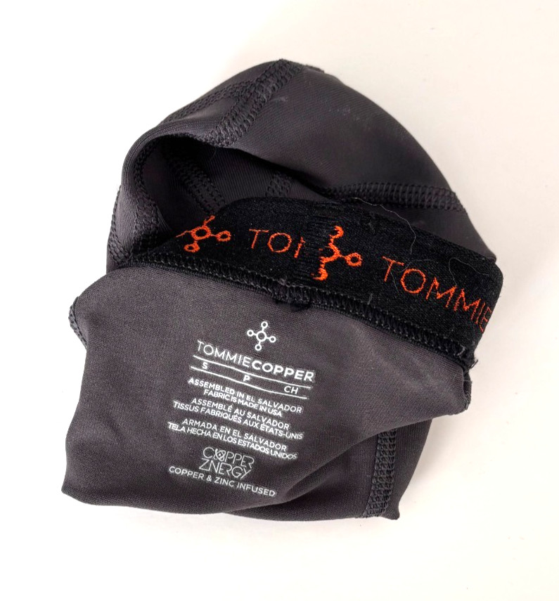 Tommie Copper Zinc Compression Arm Sleeve Black Small Athletic Sports Recovery