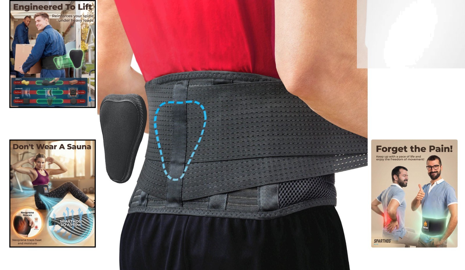 Adjustable Back Brace for Sciatica & Herniated Disc – Lightweight & Breathabl…