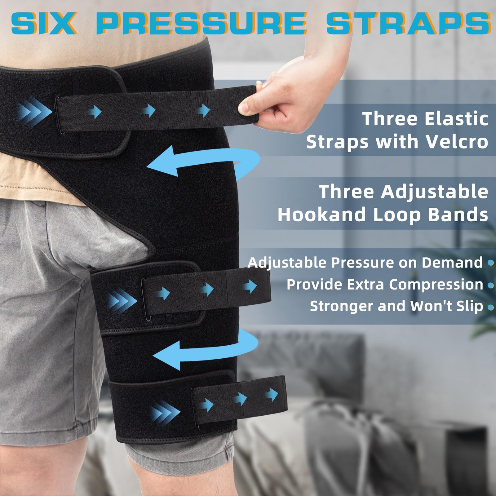 1 PCS Adjustable Compression Hip Groin Hamstring Thigh Wrap Upper Leg Brace