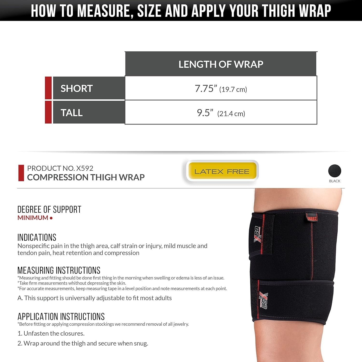 CHAMPION CSX X592 THIGH WRAP SUPPORT COMPRESSION MEN / WOMEN UNISEX