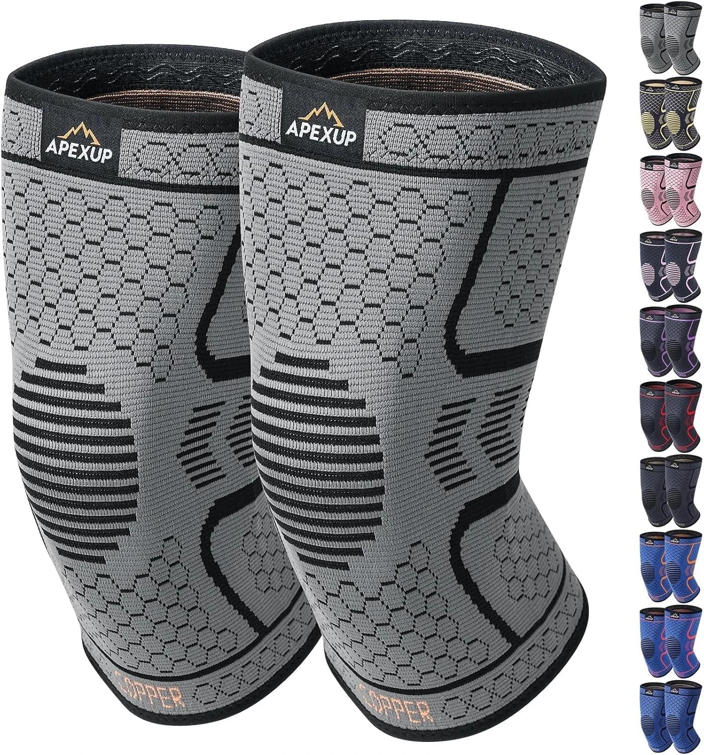 2 PCS Compression Knee Brace for Men, Women, Copper Compress Sleeve Top Quality