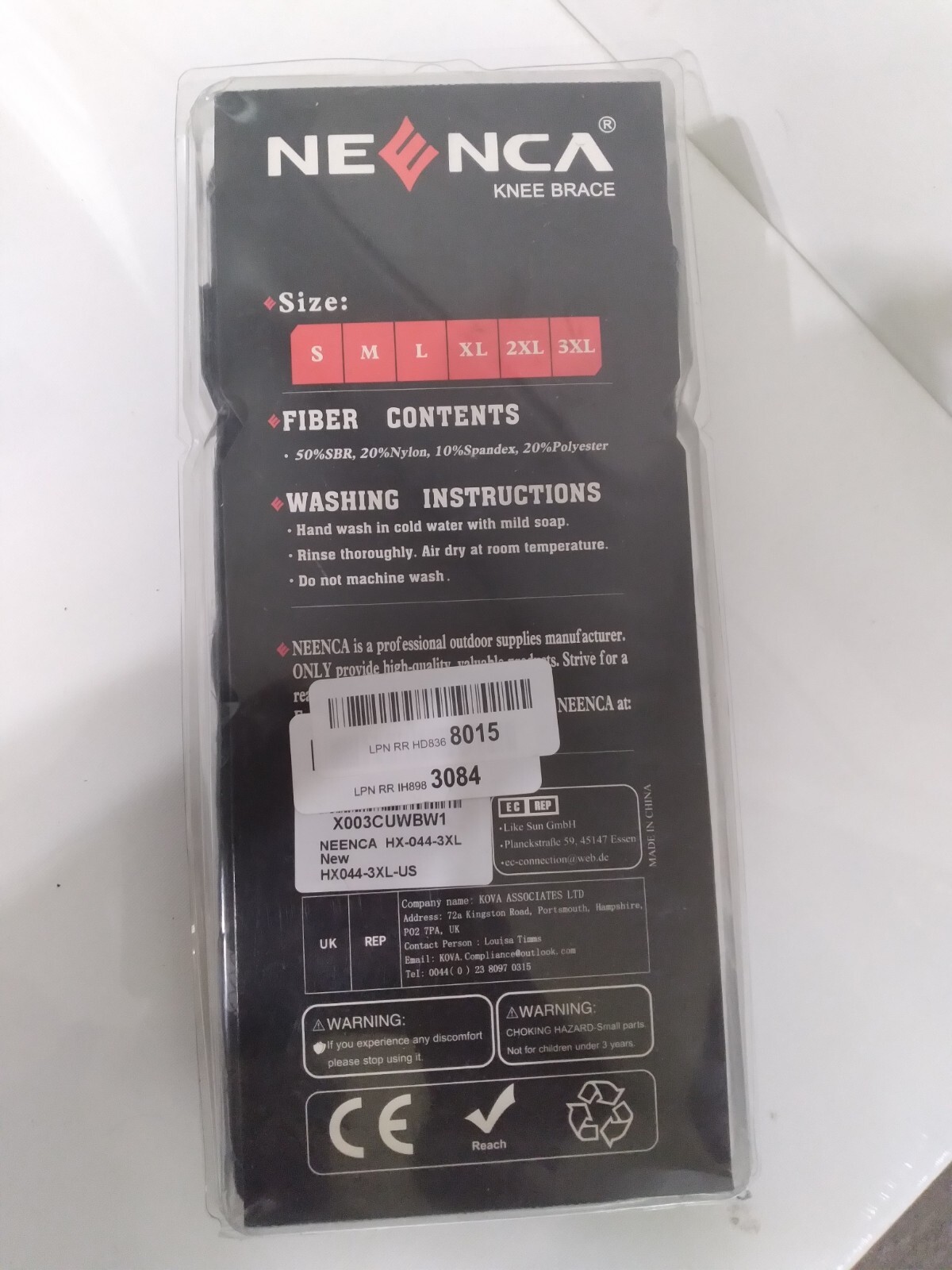 NEENCA Professional Knee Brace. Compression Knee Sleeve with Patella Gel Pad 3XL