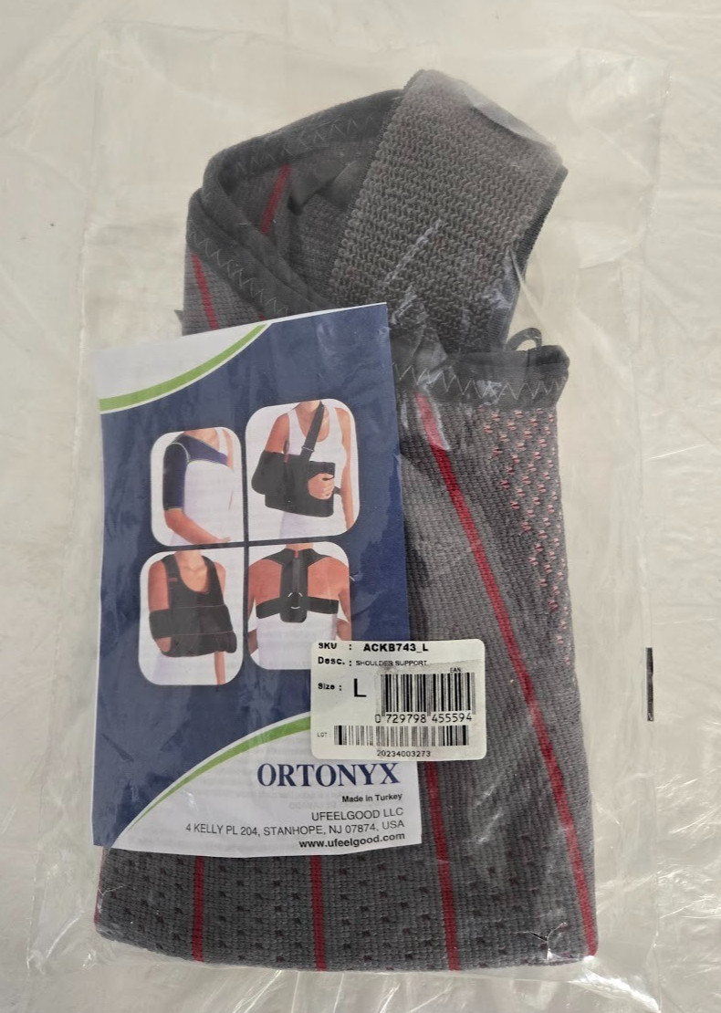 ORTONYX Shoulder Stability Brace Compression Sleeve Cuff Left/Right Size Large