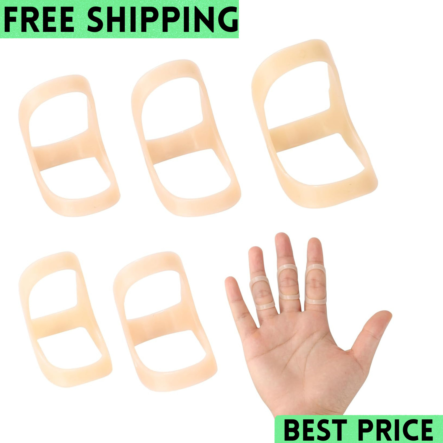 Oval Finger Splints, 5PCS Oval Trigger Finger Splint for Size 6,7,8,9,10